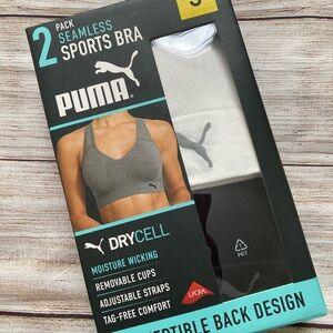 Puma Seamless Sports Bra Bundle NIB Women’s Small White Black